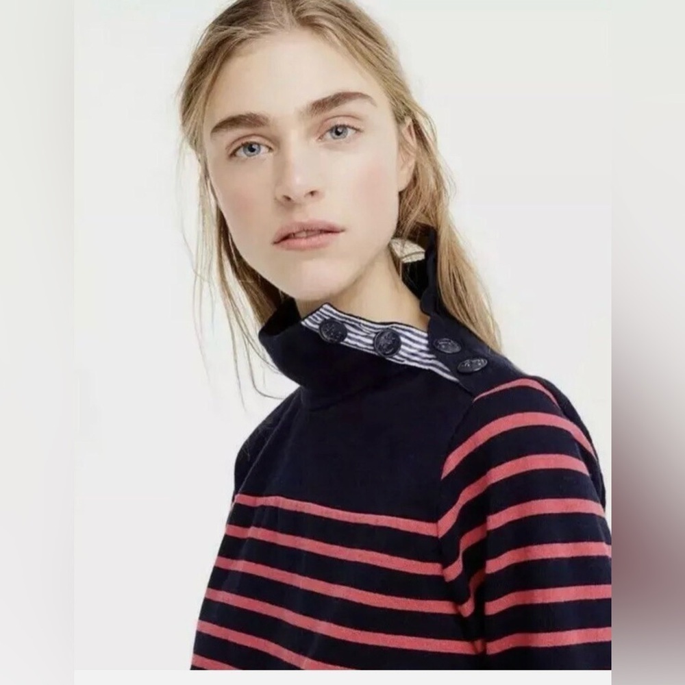 J. Crew Black and Red Striped Button Down Shirt
